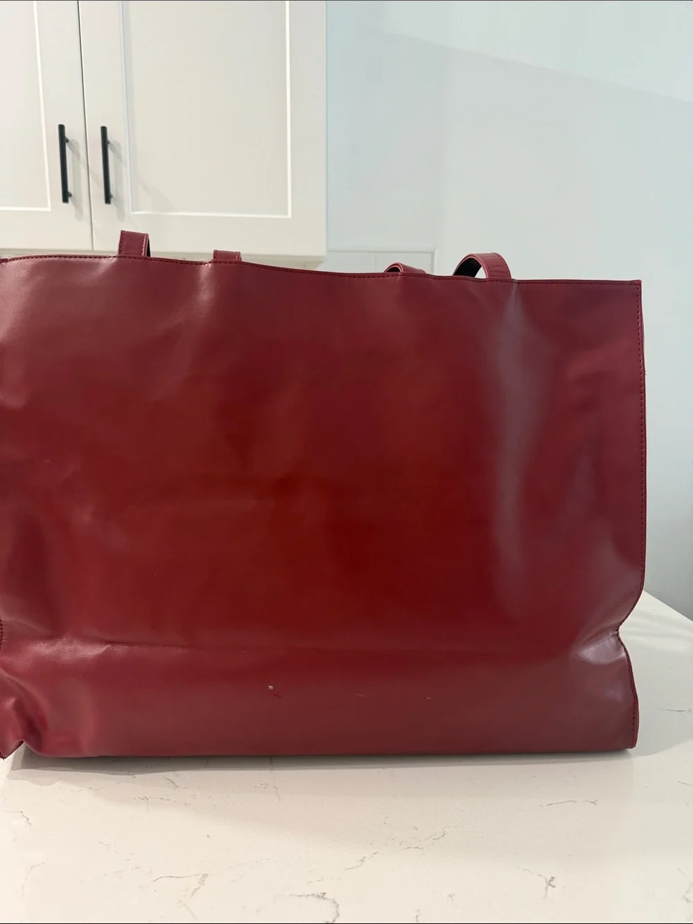 Telfar Large Embossed T Logo Tote - Burgundy